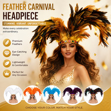 Feather Crown Headdress Tiara Carnival Queen Party Stage Performance Costume