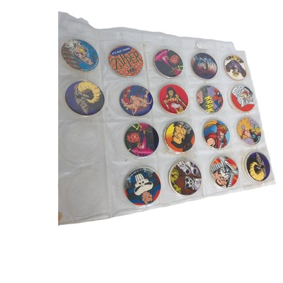 Vintage 1990s Marvel Slam And Cookie Crips Pogs Assorted Set of 32