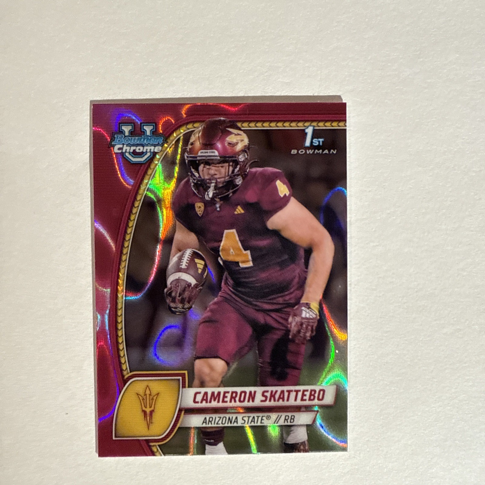 2024 Bowman University Chrome - Cameron Skattebo #37 Pink Lava Refractor (RC)