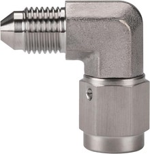3AN Male to 3AN Female 90 Degree Swivel Stainless Steel Brake Fitting Adapte