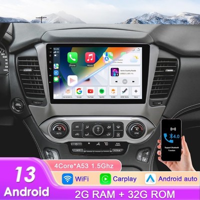 32GB For Chevrolet Tahoe 2015-2019 Apple Carplay Car Stereo Radio GPS Android 14