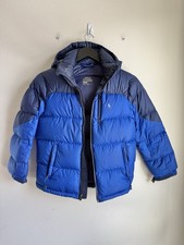 Polo Ralph Lauren Youth 10-12 Blue Puffer Jacket Down Hooded Full Zip
