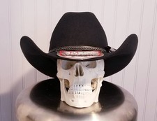 Black or Brown Felt Cowboy Hats, with an elastic sweat bandana for a comfort fit