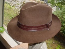 VINTAGE STETSON INDIANA JONES STYLE FEDORA HAT CASHMERE SIZE 7 1/4