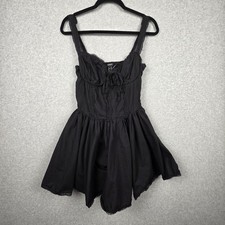 Forever 21 Dress Womens L Black Corset Lace Sweetheart Fit Flare Mini Whimsigoth