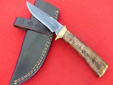 R W Wilson custom handmade blued ATS34 fixed blade USA exotic wood mint knife