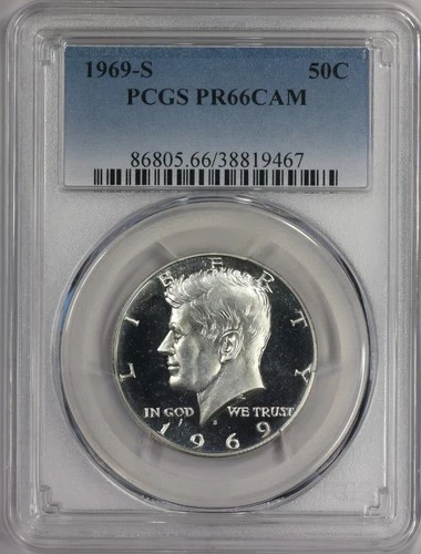 1969 S Kennedy Half Dollar 50C- PCGS PR66 DCAM