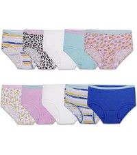 Fruit of The Loom Girls' Cotton Brief Underwear 10-Pack Size 6 Multicolor New