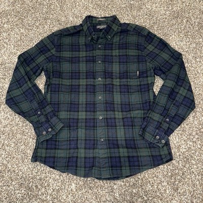 EDDIE BAUER Bristol Flannel Blackwatch Plaid 100% Cotton Mens Medium