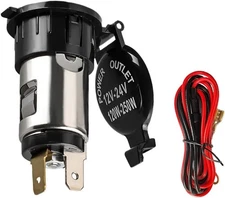 Car Cigarette Lighter Socket, 12V/24V Female Power Outlet Plug with Cover &... 