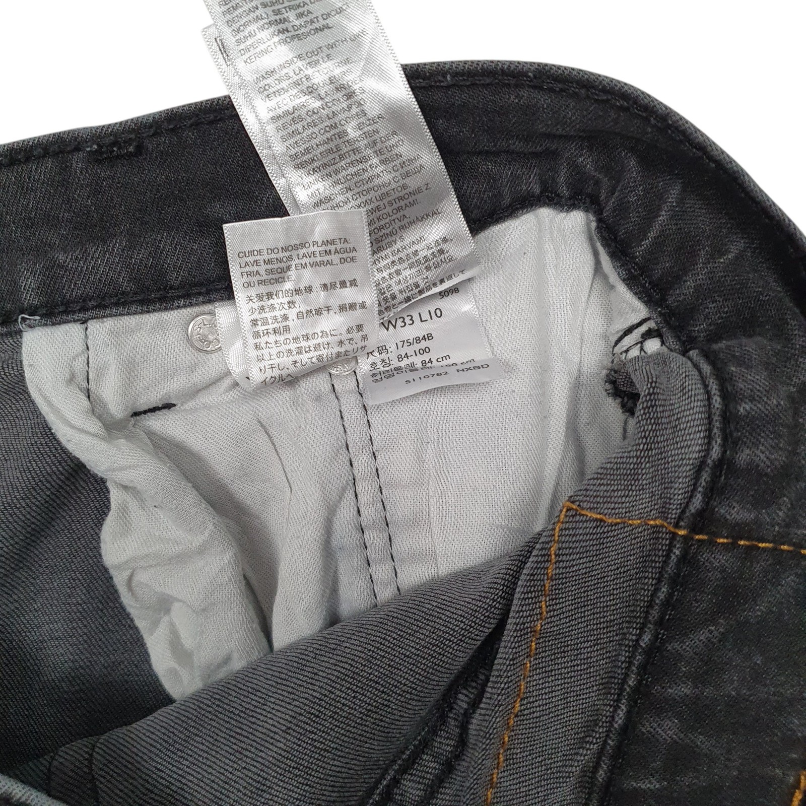 LEVIS 405 Cut Off Grey Denim Jeans Cotton Shorts Mens W33 image 2