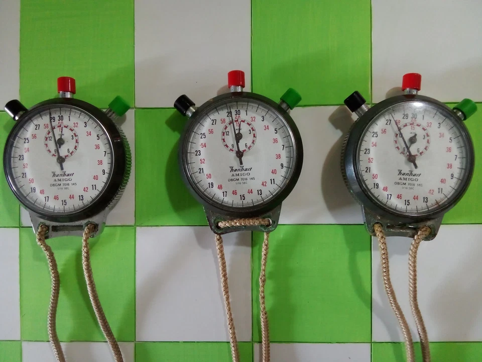 LOTE DE 3 CRONÓMETROS HANHART, FUNCIONA. Foto 2 de 4