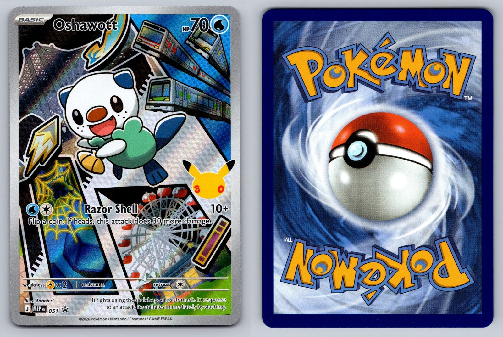 Oshawott 051 Promo ME: Mega Evolution Promo Pokemon Holo NM