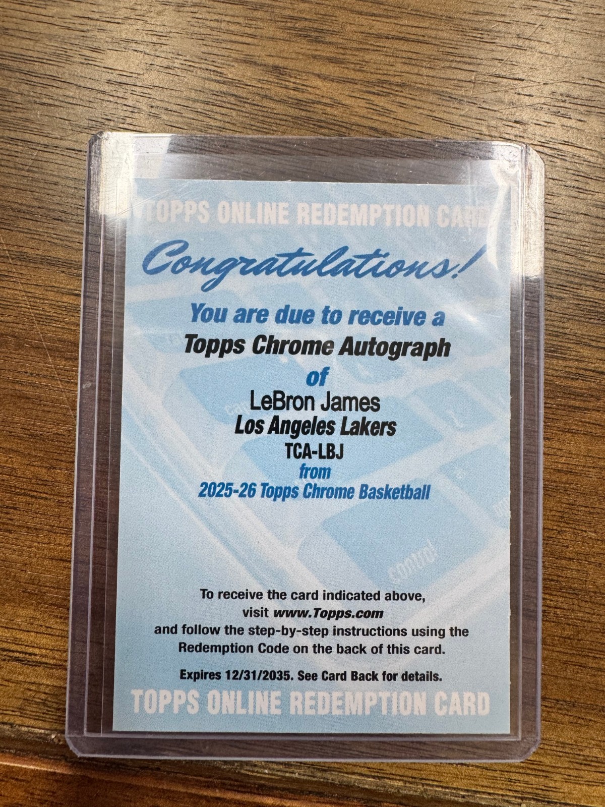 2025-26 Topps Chrome Lebron James Chrome auto #TCA-LBJ Lakers Redemption