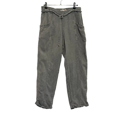 C&C California Linen Blend Cropped Pants Gray Womens Medium Comfort Lightweight - Image 1 of 4