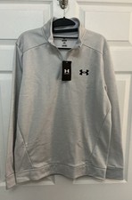 NWT Under Armour Fleece Men's 1/4 Zip Casual Sweater Gray SIZE MED FREE SHIPPING