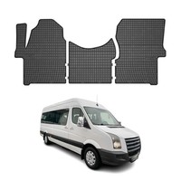 Omac Gummi FußMatten FüR VW Crafter 2006-2016 Automatten Gummi TPE Schwarz 3Tlg