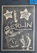 Lou Reed Berlin Album Promo Print Advertisement 1973
