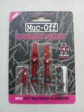 Muc-Off V2 Tubeless Valve Kit - Red, 44mm, Pair 20424