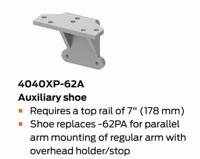 LCN 4040XP-62A Auxiliary Shoe 689 Aluminum Color & 27688 4040SRT Screw Bag