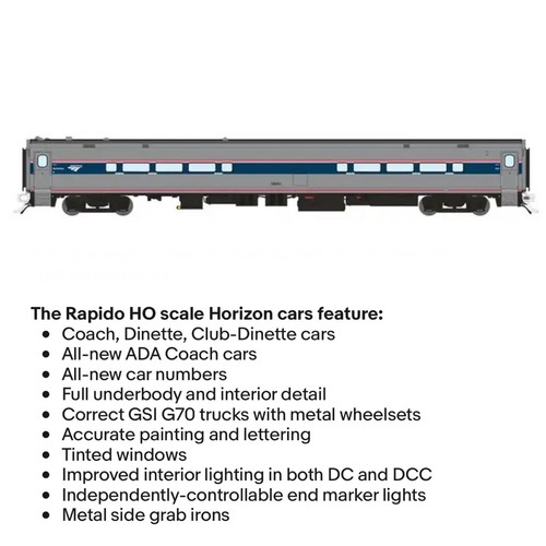 Rapido Amtrak Phase 6 ~ Horizon Dinette #58004 HO Scale NEW! 128059 - Picture 2 of 5
