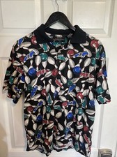 EXPRESSIONS Bowling Polo shirt Mens Large Black