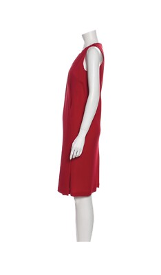 pre-loved authentic BALENCIAGA size 38 red scoop neck SHIFT