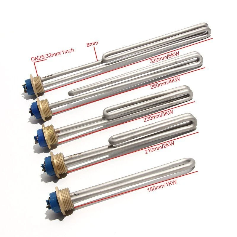 Elemento calentador de agua plegable atornillable 1 pulgada NPT 1KW-6KW 201SS eléctrico tubular Foto 2 de 4