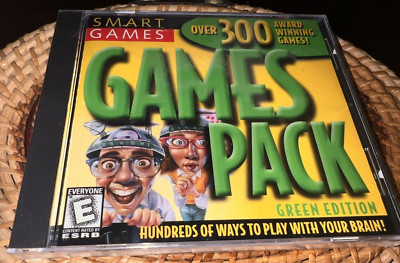 Smart Games Games Pack Green Edition 300 Brain Games IBM or PC Vintage 1998 NEW!