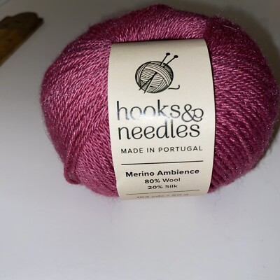 Yarn By Hook & Needles 80% Wool 20% silk 153 Yards 50g Merino Ambience
