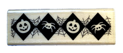 CRAFTSMART HALLOWEEN Pumpkins Spider Webs Rubber Stamp Border
