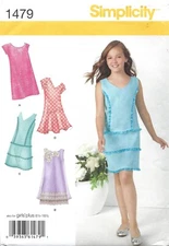 Simplicity 1479 Shift Dress w Princess Seams, Ruffle Detail PLUS Sz 8.5-16.5 UC