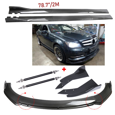 Carbon Fiber Front Bumper Lips Rear Splitter Spoiler For Bens Side Skirt H