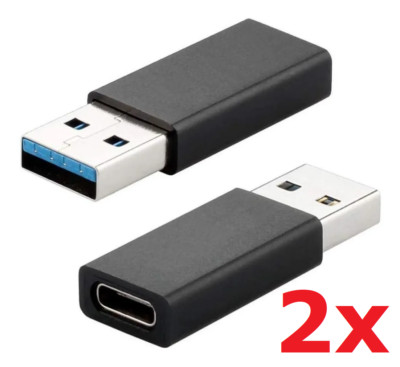 2x Adapter USB C Adapter OTG Ladeadapter Konverter USB A zu USB C 3.1 Buchse NEU