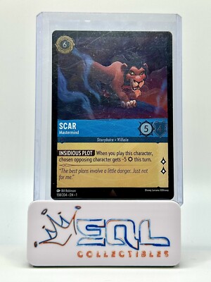 Disney Lorcana Chapter 1 Scar Mastermind 158/204 Rare Cold Foil Parallel
