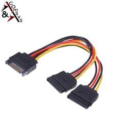 1:2 SATA Splitter 1x SATA On 2x SATA 15Pin Y-Sata-Stromkabel-Adapter 7 7/8in