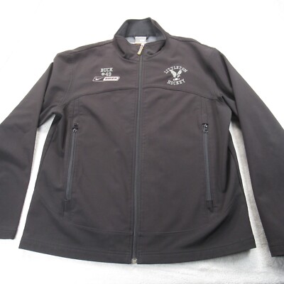 Nike x Bauer Hockey Jacket Mens Medium Black Littleton Hawks Logo Full Zip