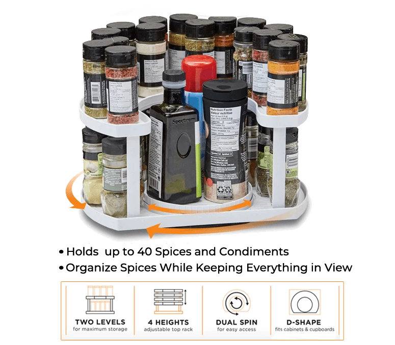 Spice Spinner As Seen On TV Two Tiered Spice Rack With Dual