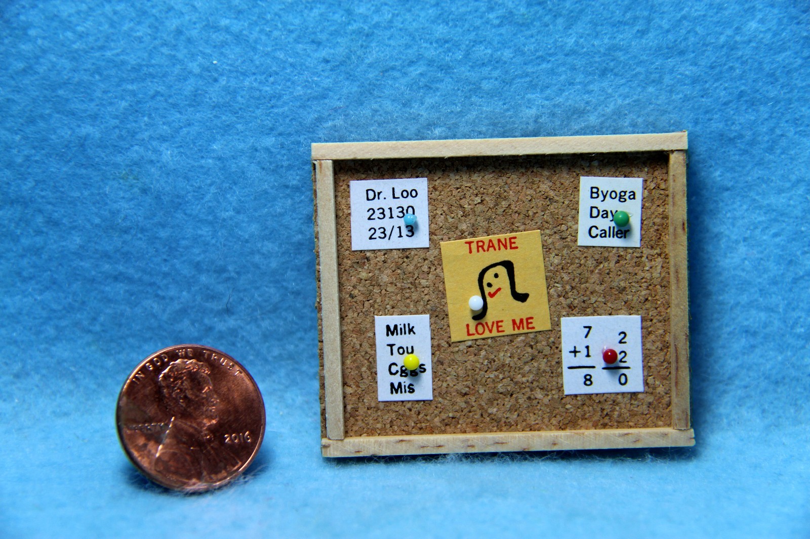 Dollhouse Miniature Wall Memo Board Cork Board IM65296