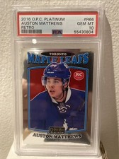 AUSTON MATTHEWS 2016-17 OPC O-PEE-CHEE PLATINUM RC ROOKIE RETRO young gun PSA 10