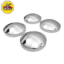 4 X Chrome Metal 8 Dome Style Hub Caps--dome Semi Truck Rear Wheel Covers