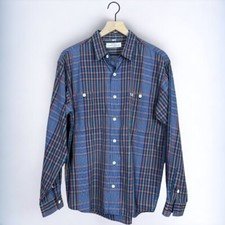 Guess by Georges Marciano VTG 90s Long Sleeve Orange Blue Striped Button Down