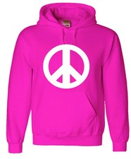Pink hoodie sweatshirt peace sign men's size sweat-shirt peace symbol hoodie
