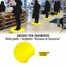Tax Adhesive Signs Distancing Social for Floor, Yellow