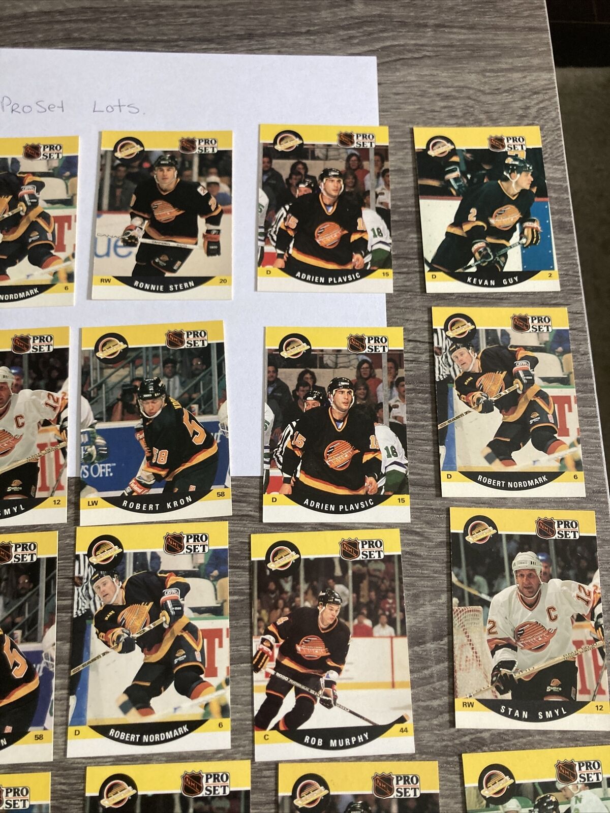 Lot of 20 X  1990 ProSet Hockey Cards, Vancouver Canucks