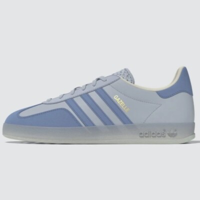 adidas gazelle silver green womens adidas Shoe Palace Exclusive Gazelle Mens Lifestyle Shoes Ivory Bold Blue  IF4599 main image 1
