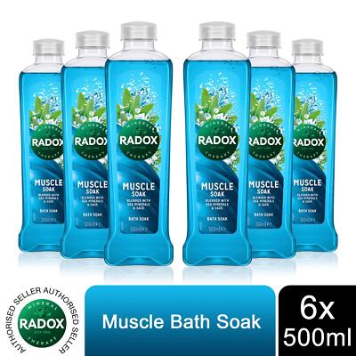 Radox 100% Nature Inspired Fragrance Bath Soak, Muscle Soak, 6er Pack, 500ml