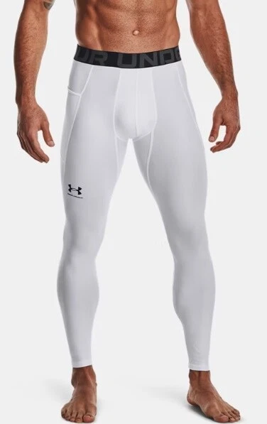 Under Armour Men's HeatGear Compression Leggings, Tights Black or White 1361586 - Image 3 of 4
