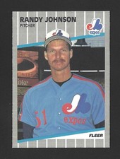 1989 Fleer #381 RANDY JOHNSON Raw - Montreal Expos - Black Out Variation RC