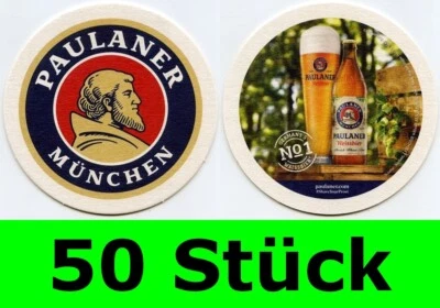 50 Stück Bierdeckel Paulaner München international für Bar Theke Tresen Party